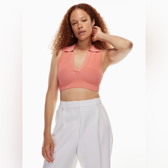 Aritzia Babaton Sculpt Knit Polo Top in Black - Picture 5 of 9